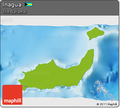 Physical 3D Map of Inagua, single color outside