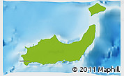 Physical 3D Map of Inagua, single color outside