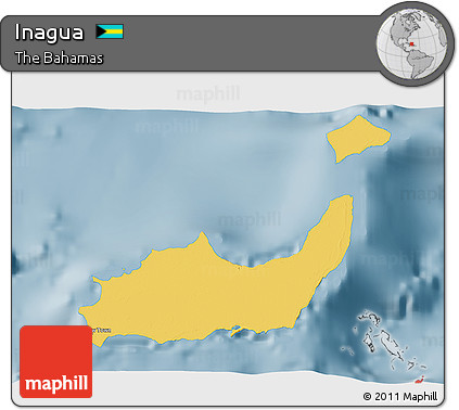 Savanna Style 3D Map of Inagua, single color outside