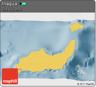 Savanna Style 3D Map of Inagua, single color outside