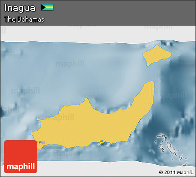 Savanna Style 3D Map of Inagua, single color outside