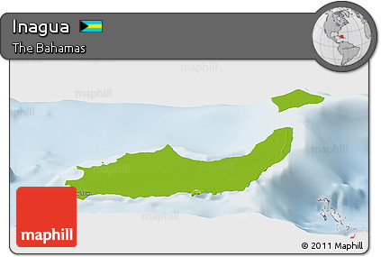 Physical Panoramic Map of Inagua, lighten