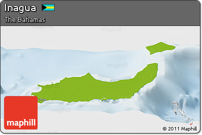 Physical Panoramic Map of Inagua, lighten