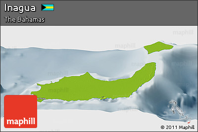 Physical Panoramic Map of Inagua, semi-desaturated