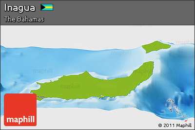 Physical Panoramic Map of Inagua, single color outside