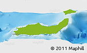 Physical Panoramic Map of Inagua, single color outside