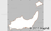 Gray Simple Map of Inagua, cropped outside