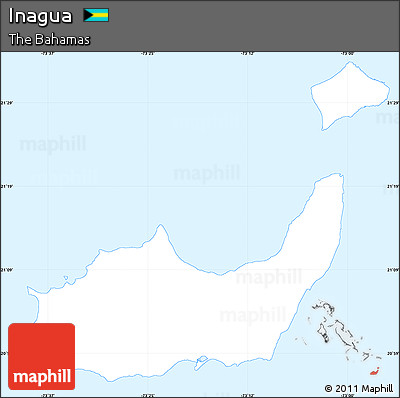 Gray Simple Map of Inagua