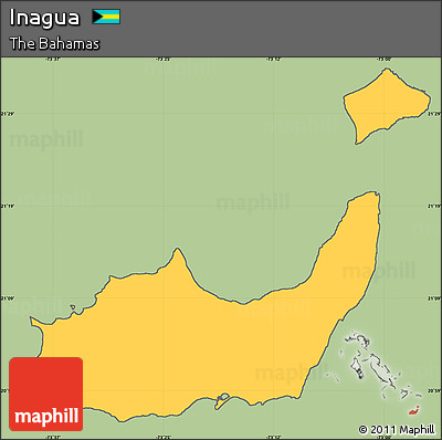 Savanna Style Simple Map of Inagua, cropped outside