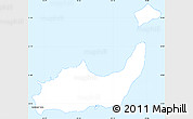 Silver Style Simple Map of Inagua, single color outside