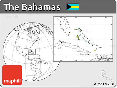 Satellite Location Map of the Bahamas, blank outside