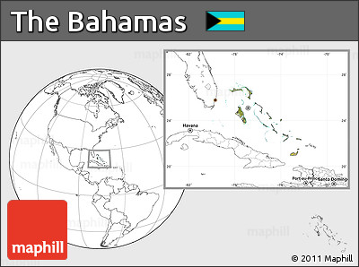 Satellite Location Map of the Bahamas, blank outside