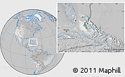 Satellite Location Map of The Bahamas, lighten, desaturated