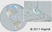 Satellite Location Map of The Bahamas, lighten, semi-desaturated