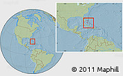Savanna Style Location Map of The Bahamas, within the entire continent, hill shading