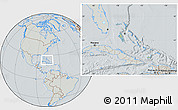 Savanna Style Location Map of The Bahamas, lighten, semi-desaturated, hill shading