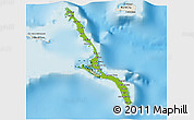 Physical 3D Map of Long Island, shaded relief outside