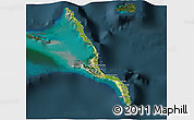 Satellite 3D Map of Long Island, darken