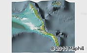 Satellite 3D Map of Long Island, semi-desaturated