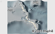 Shaded Relief 3D Map of Long Island, darken, semi-desaturated