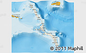 Shaded Relief 3D Map of Long Island, political outside