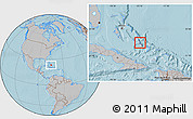 Gray Location Map of Long Island, hill shading