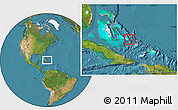 Satellite Location Map of Long Island, highlighted country