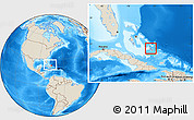 Shaded Relief Location Map of Long Island, within the entire country
