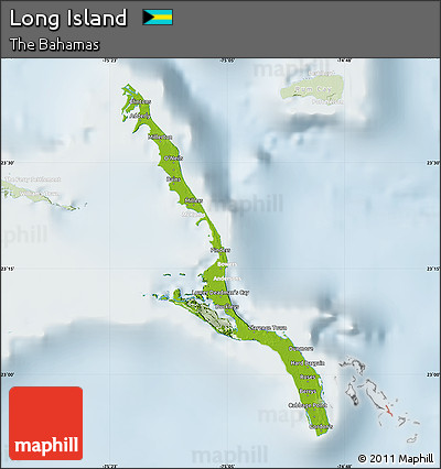 Physical Map of Long Island, lighten