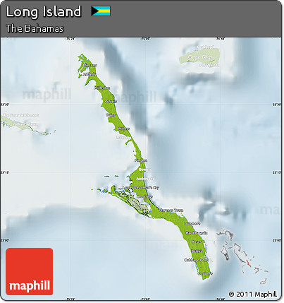 Physical Map of Long Island, lighten