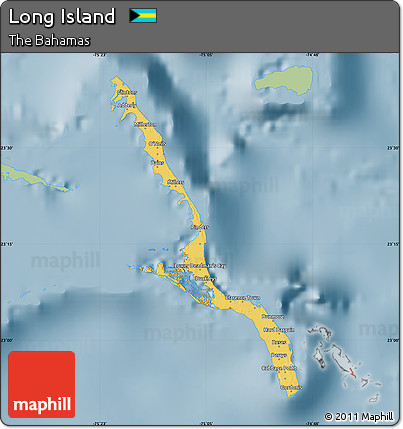 Savanna Style Map of Long Island, single color outside
