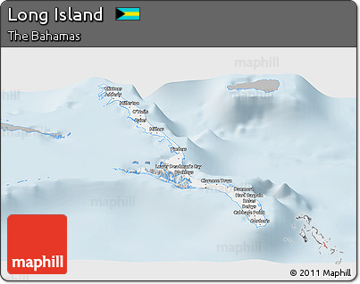 Gray Panoramic Map of Long Island, single color outside