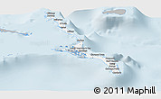Gray Panoramic Map of Long Island, single color outside