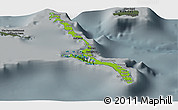 Physical Panoramic Map of Long Island, darken, semi-desaturated