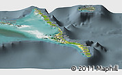 Satellite Panoramic Map of Long Island, semi-desaturated