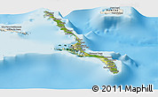 Satellite Panoramic Map of Long Island, shaded relief outside