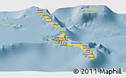 Savanna Style Panoramic Map of Long Island, single color outside