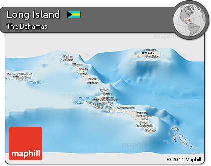 Shaded Relief Panoramic Map of Long Island