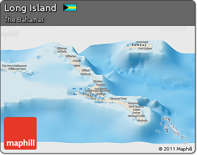 Shaded Relief Panoramic Map of Long Island