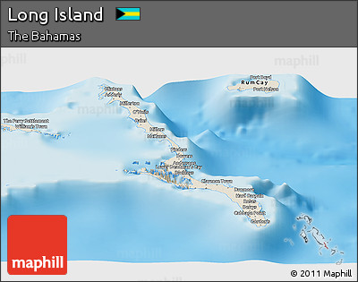 Shaded Relief Panoramic Map of Long Island