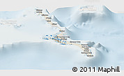 Shaded Relief Panoramic Map of Long Island, lighten