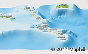 Shaded Relief Panoramic Map of Long Island, physical outside