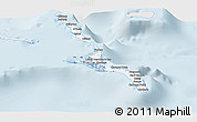 Silver Style Panoramic Map of Long Island, single color outside