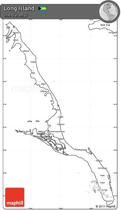 Blank Simple Map of Long Island