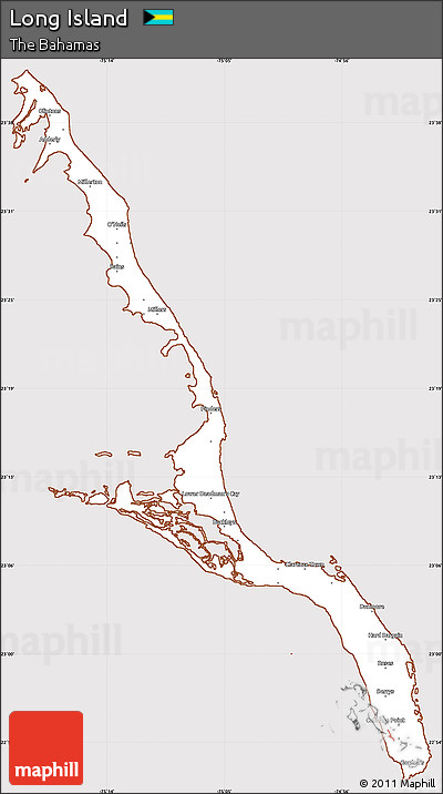 Classic Style Simple Map of Long Island, cropped outside