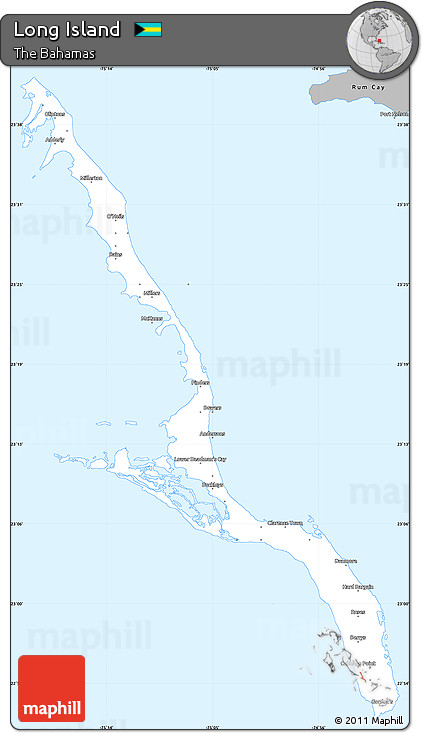 Gray Simple Map of Long Island