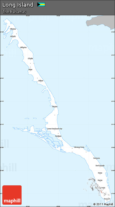 Gray Simple Map of Long Island, single color outside