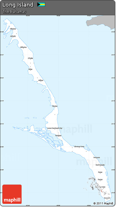 Gray Simple Map of Long Island, single color outside
