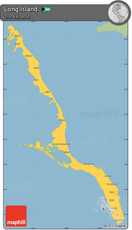 Savanna Style Simple Map of Long Island, single color outside