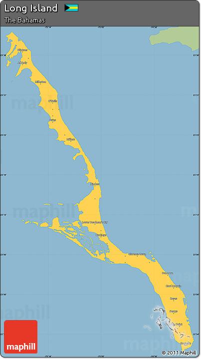 Savanna Style Simple Map of Long Island, single color outside